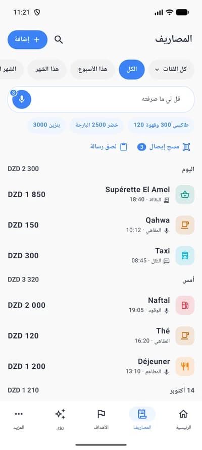 المصاريف
